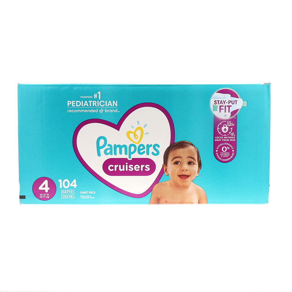 Pampers Cruisers Pañales - Talla 7, 44 unidades, pañales desechables para  bebés activos con estiramiento personalizado