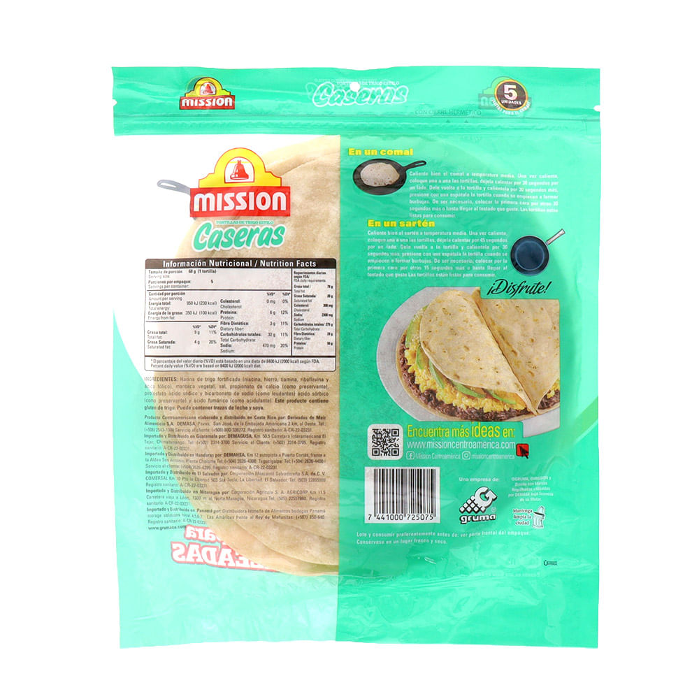 Tortilla De Trigo Mission Casera 5 Un 340 G