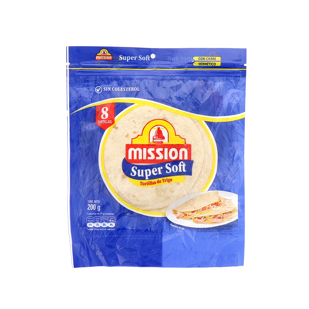 Tortilla De Trigo Mission Super Suave 8 Un 200 Gr