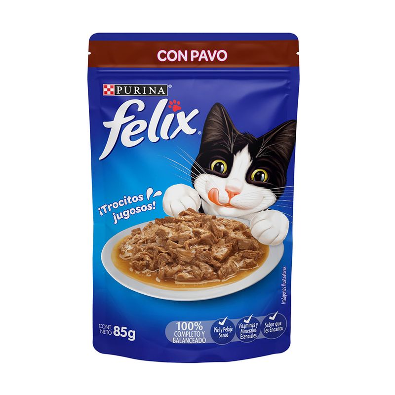 Comida Para Gato Felix Pouch Turkey 85 Gr