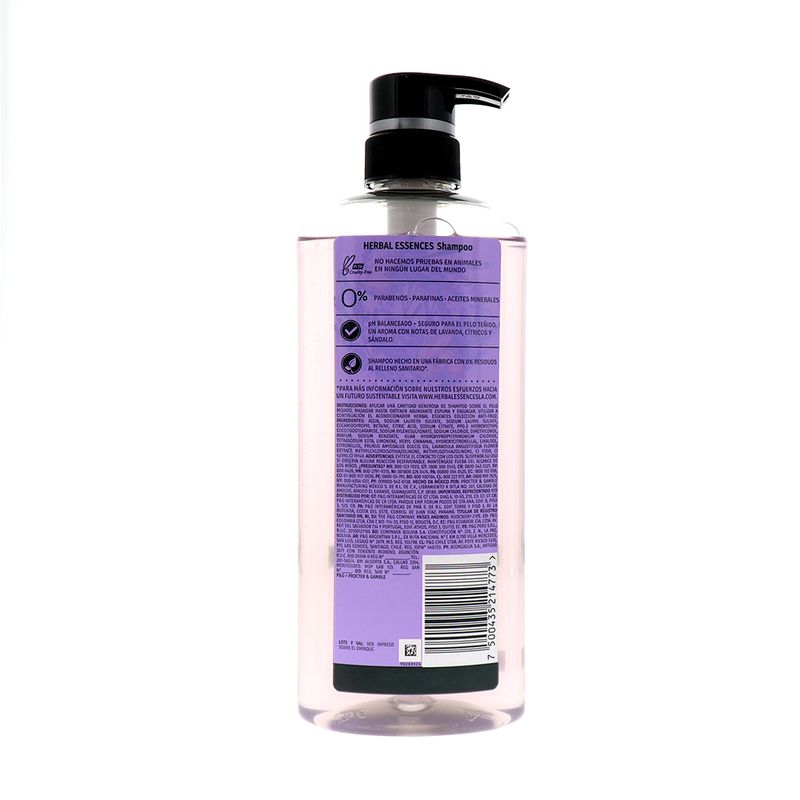Comprar Shampoo Herbal Essences Antifrizz Lavanda & Aceite De Almendras -  600ml